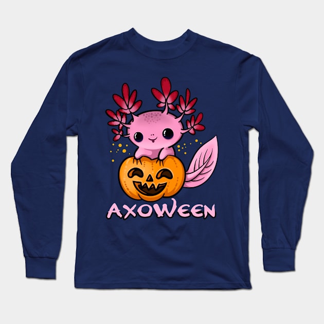 Axolotl Halloween Long Sleeve T-Shirt by Neon Deisy